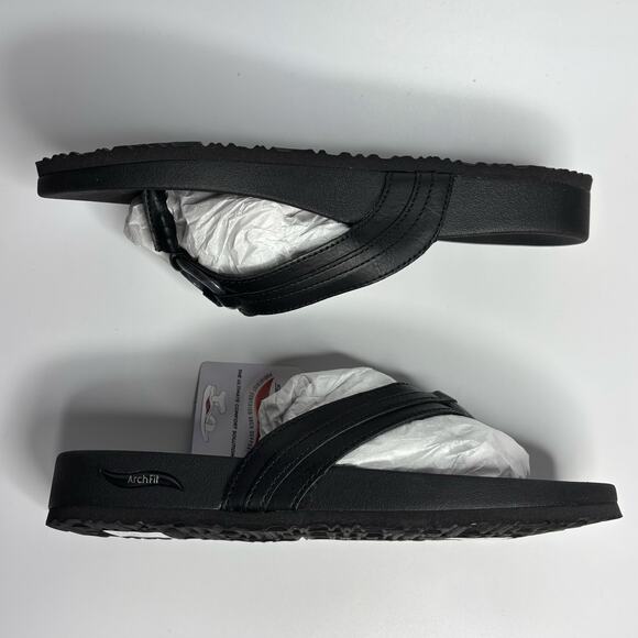 Skechers Arch Fit Meditation Sail Home Thong Flip Flop Sandals in Black - Picture 8 of 10